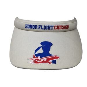Honor Flight Chicago Sun Visor Cap Beige One Size Embroidered Gear For Sports